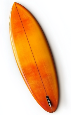 orange surfing board